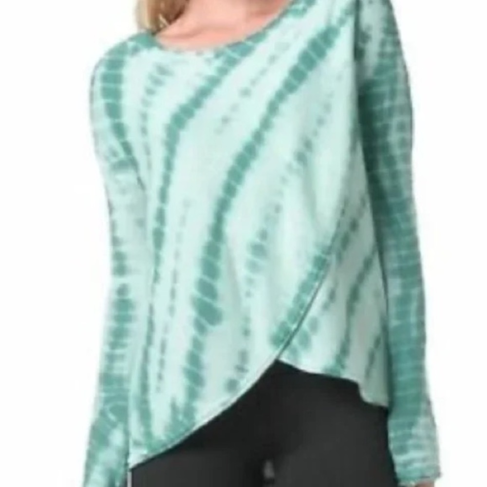 Prana Green Asymmetrical Long Sleeve Sweater